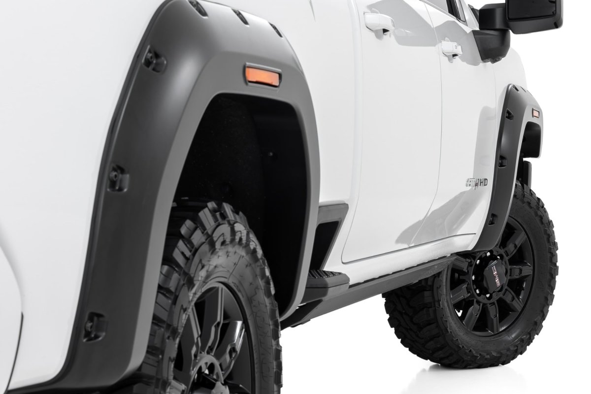 GMC Sierra 3500 HD Fender Flares - Rough Country - Pocket - GBD Aegean Stone - '20-'26